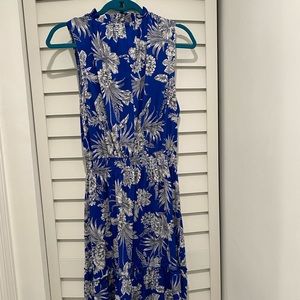 Blue and white summer sun dress